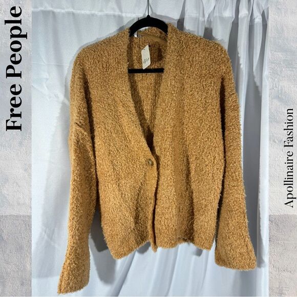 FREE PEOPLE HEATHER CARDI IN BUTTER TUM MEDIUM NWT - Picture 4 of 8